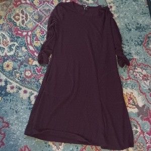 Robert Louis Purple Ruched Sleeve Pocket Sweat Dress S